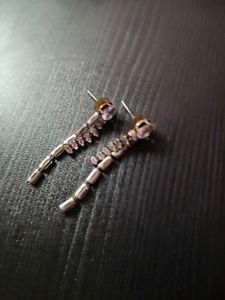 Chic Dangle Earrings with Purple Accents