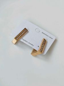 Gold Tone Square Hoop Earrings