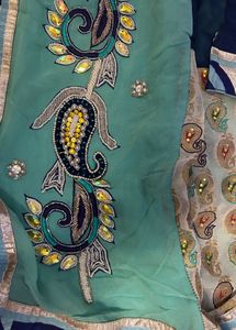 Designer Silk Saree with Embellishments