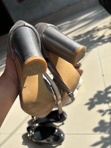 Sparkling Grey Embellished Heels
