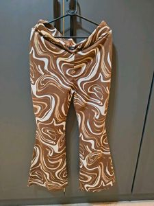 Retro Swirl Print Flare Pants