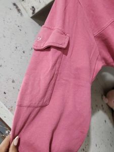 Pink Cropped Sweatshirt