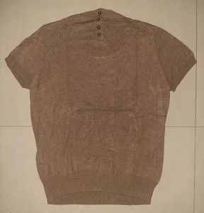 ZARA Mocha-Brown Fine-Knit Top — Rare-to-Find