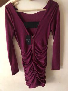Guess Ruched Zipper Dress