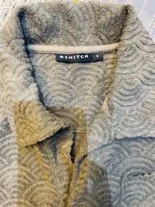 Snitch brand Men's Grey Patterned Short Sleeve Pol