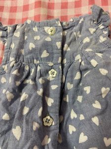 Baby Girl's Blue Heart Print Dress