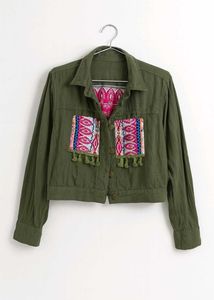 Boho Embroidered Cropped Jacket (Never Worn)