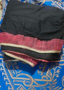 Elegant Black &amp; Red Embroidered Kurta Set