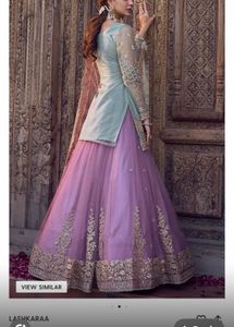 Lashkaraa Purple Embroidered Lehenga Set