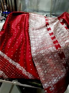 Stunning Red Embroidered Saree