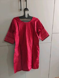 Elegant Red Kurta with Yellow Patiala Pants