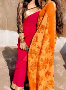Pink Colour Stylish Georgette Sari