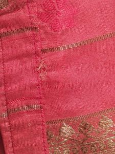 Elegant Beige Saree with Red Blouse Piece