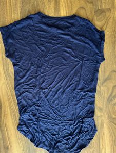 Navy Blue T-Shirt/Dress with Pineapple Graphic