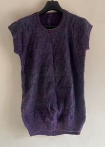 Unisex Purple Half Sleeves Sweater