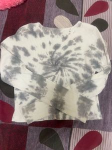 Grey Tie-Dye Long Sleeve Top
