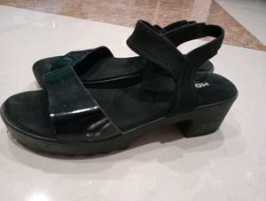 Black Platform Heeled Sandals