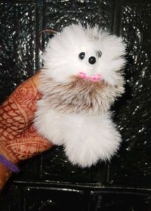 Fluffy Dog Keychain Charm