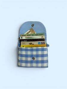 Blue Gingham Wallet / Cardholder
