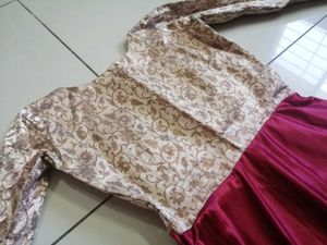 Elegant Maroon &amp; Gold Gown