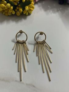 Dangle Earrings with Linear Accents