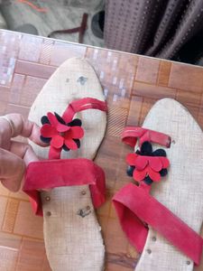 Red Floral Sandals