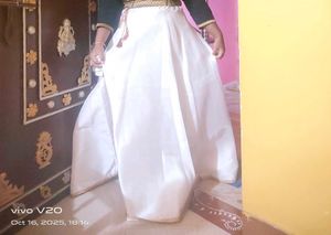 White flared skirt