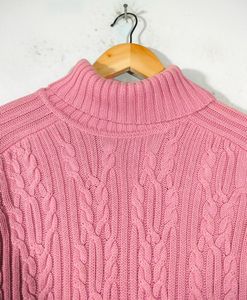 Pink Turtle Neck Sweaters (Women's)