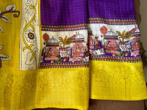 elegant Purple Saree with  unstitched blouse