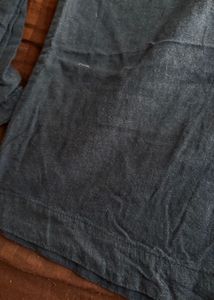 Faded navy blue Long Sleeve Button-Up Tunic