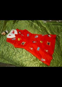 Unique Red Embroidered Dress