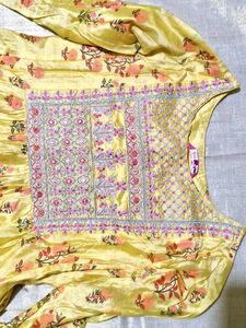 Yellow Embroidered Ethnic Gown