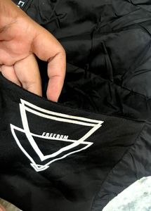 Black Bomber Jacket Cropped&amp; Thick Padded