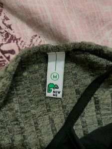new me Olive crop Top
