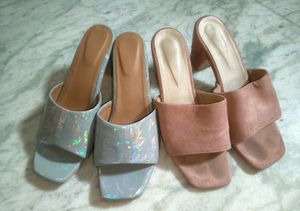 Mauve And Grey Heels