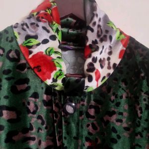 Designer Velvet Dress Cum Top For Kids
