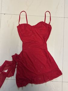 Sparkly Red Mini Dress💋