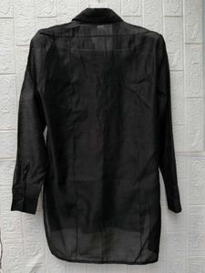 New with tag Korean Chic Black Sheer Button-Up Shi