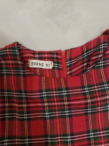 Charming Red Plaid Fit &amp; Flare Dress