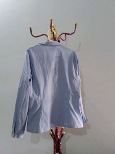 Blue Button-Up Long Sleeve Shirt
