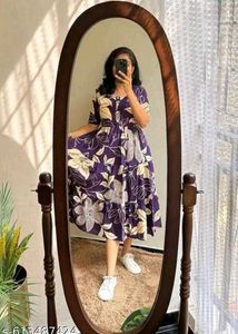 Purple Floral Print KurtaXXL