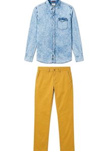 COMBO Men's Denim Shirt + Khaki Chinos