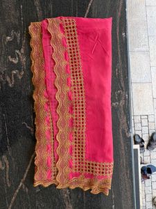 rose golden colour saree