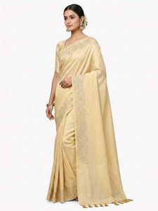 Elegant Black Saree with Heart Motifs