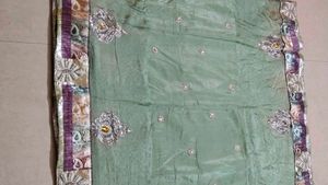 Elegant Green Saree with Embellishment