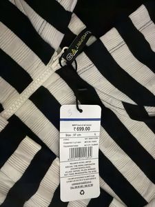 Black and White Striped Hoodie, size L