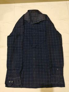 Men's Blue Checked Full Sleeve Shirt