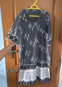 Grey Ikat Kurta