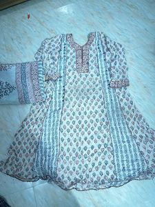Elegant Block Print Kurta with Dupatta