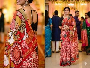 multi print Saree